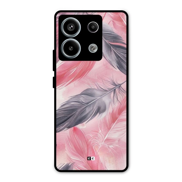 Lovely Feather Metal Back Case for Redmi Note 13 Pro 5G