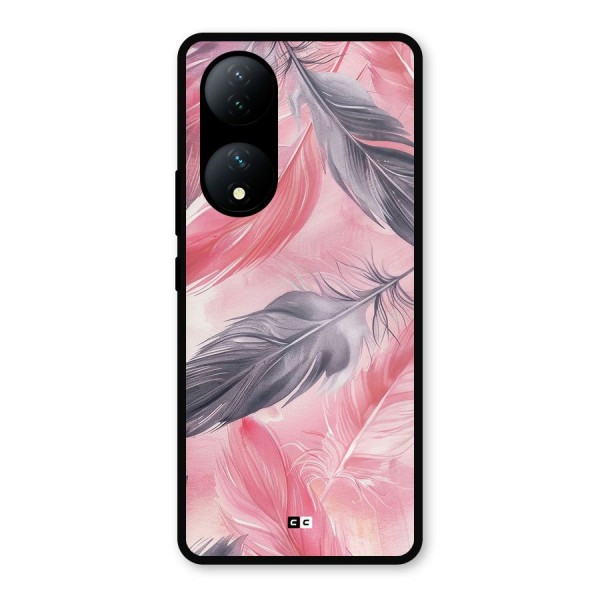 Lovely Feather Metal Back Case for Vivo T2