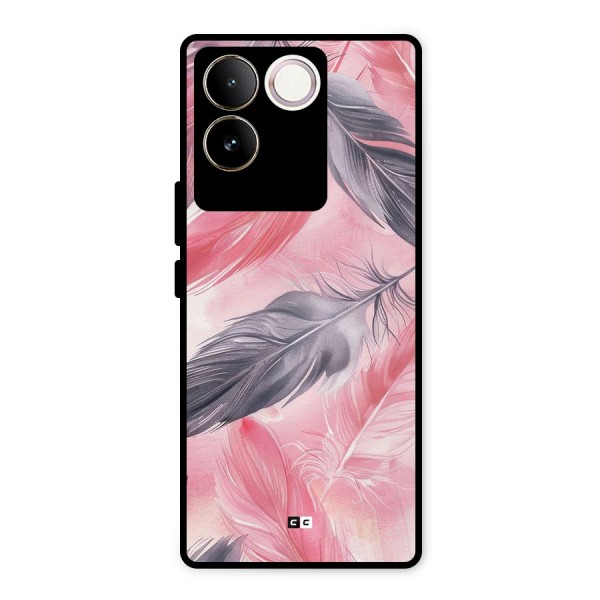 Lovely Feather Metal Back Case for Vivo T2 Pro