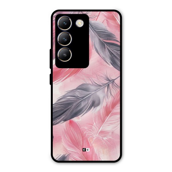 Lovely Feather Metal Back Case for Vivo T3 5G