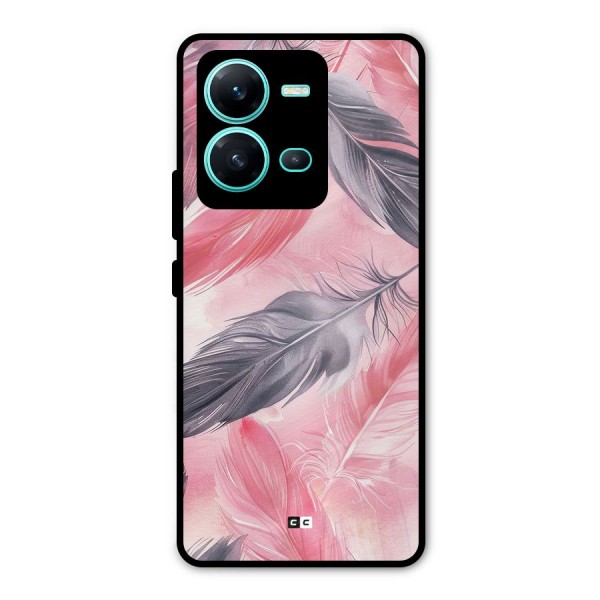 Lovely Feather Metal Back Case for Vivo V25