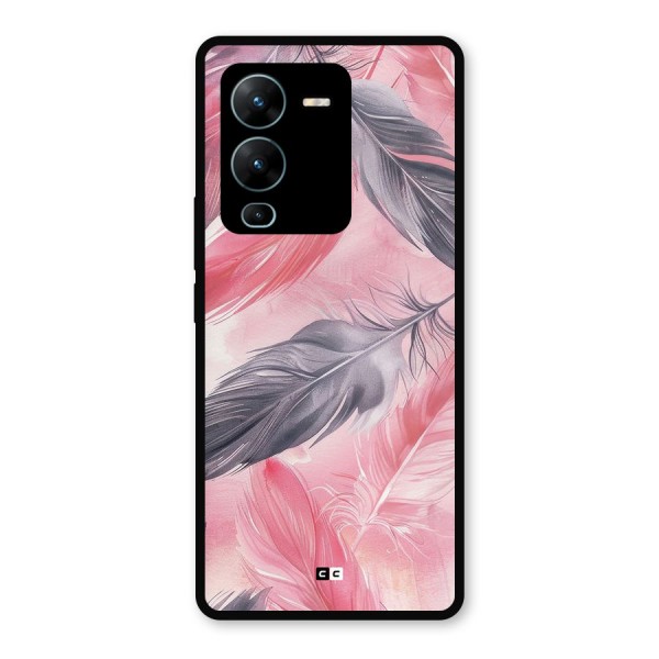 Lovely Feather Metal Back Case for Vivo V25 Pro