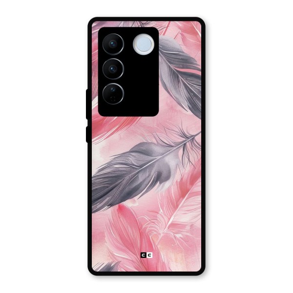 Lovely Feather Metal Back Case for Vivo V27