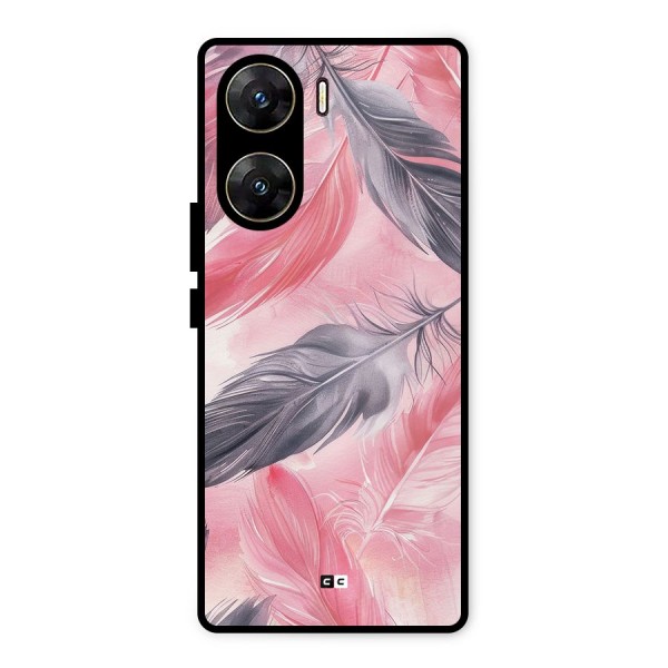 Lovely Feather Metal Back Case for Vivo V29e