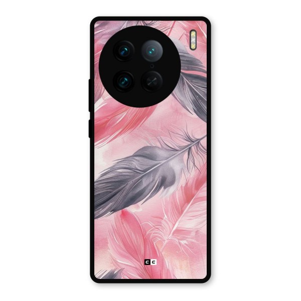 Lovely Feather Metal Back Case for Vivo X90 Pro