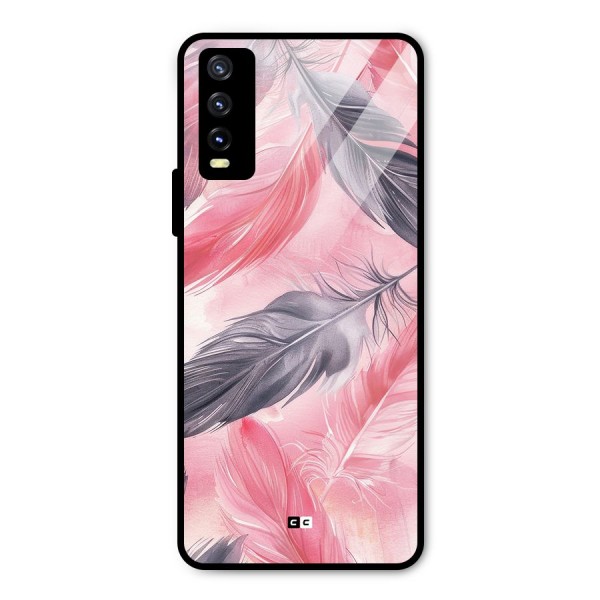 Lovely Feather Metal Back Case for Vivo Y20 2021