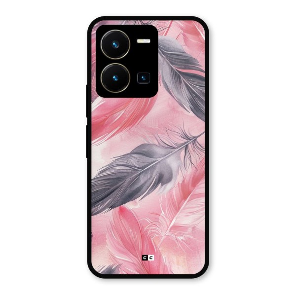 Lovely Feather Metal Back Case for Vivo Y35