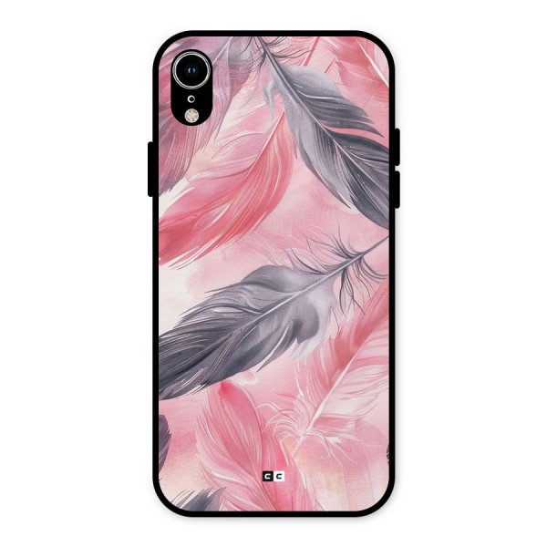 Lovely Feather Metal Back Case for iPhone XR