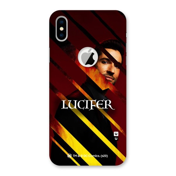 Lucifer Hell Stripes Back Case for iPhone XS Logo Cut