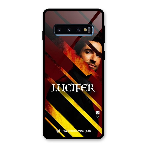 Lucifer Hell Stripes Glass Back Case for Galaxy S10