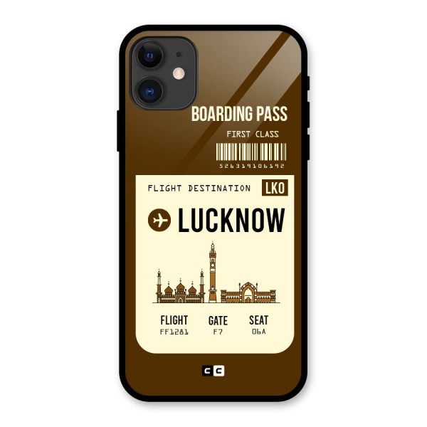 Lucknow Boarding Pass Glass Back Case for iPhone 11