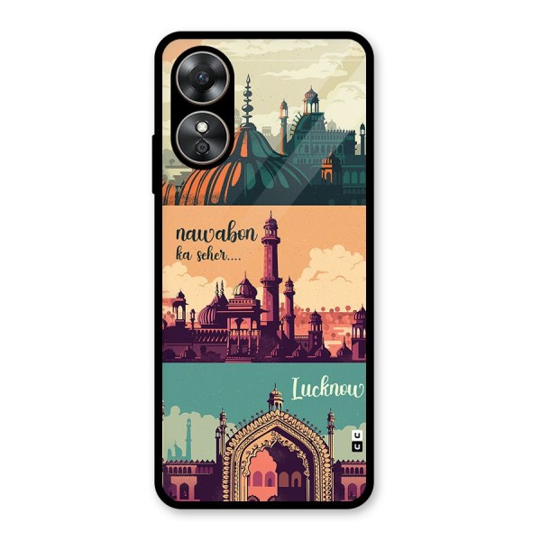 Lucknow City Glass Back Case for Oppo A17