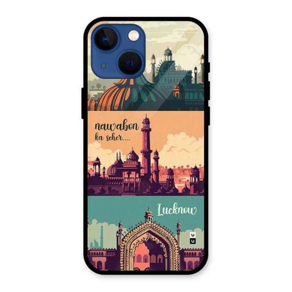 Lucknow City Glass Back Case for iPhone 13 Mini