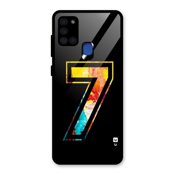 Lucky Number Glass Back Case for Galaxy A21s