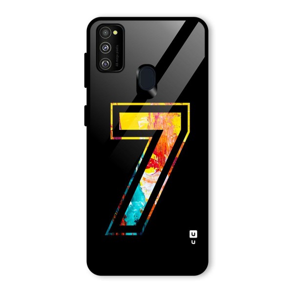 Lucky Number Glass Back Case for Galaxy M21