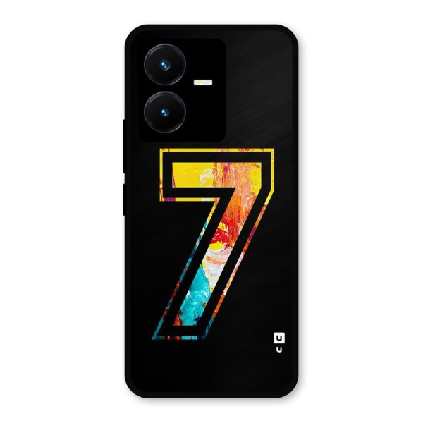 Lucky Number Metal Back Case for Vivo Y22s