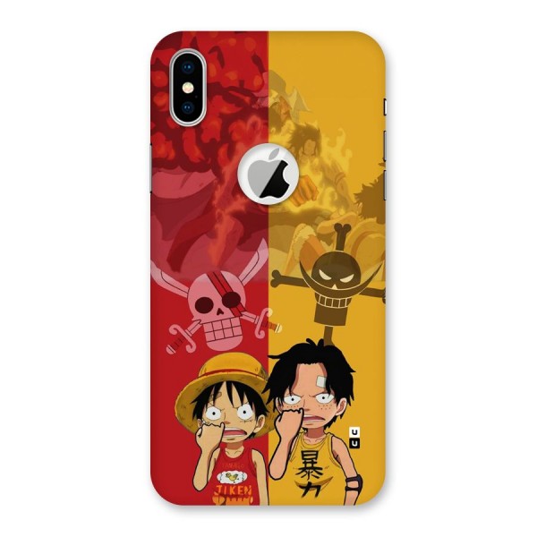 Luffy And Ace Back Case for iPhone XS Logo Cut