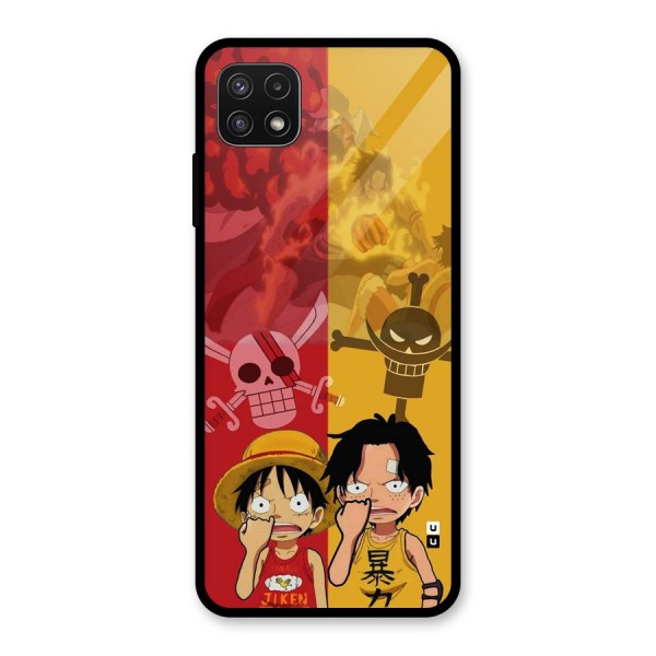 Luffy And Ace Glass Back Case for Galaxy A22 5G