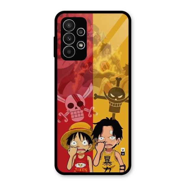 Luffy And Ace Glass Back Case for Galaxy A23