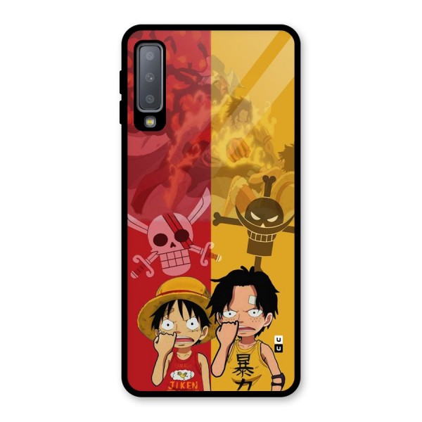 Luffy And Ace Glass Back Case for Galaxy A7 (2018)