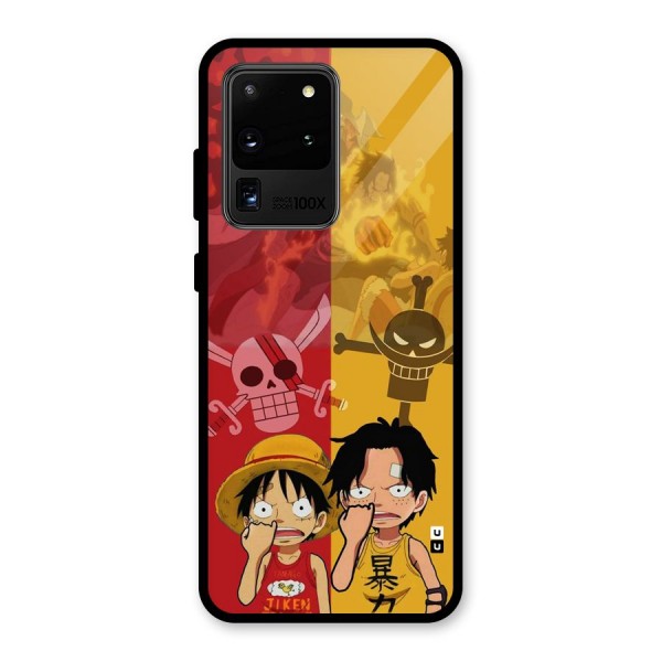 Luffy And Ace Glass Back Case for Galaxy S20 Ultra