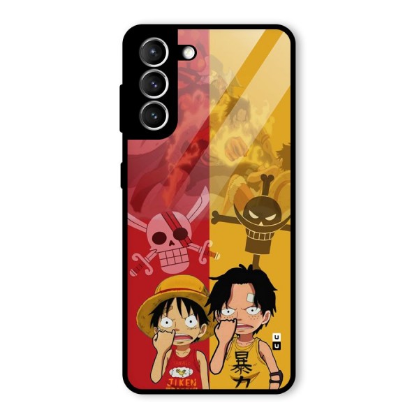 Luffy And Ace Glass Back Case for Galaxy S21 5G