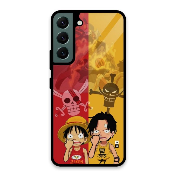 Luffy And Ace Glass Back Case for Galaxy S22 5G