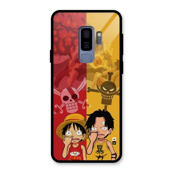 Luffy And Ace Glass Back Case for Galaxy S9 Plus