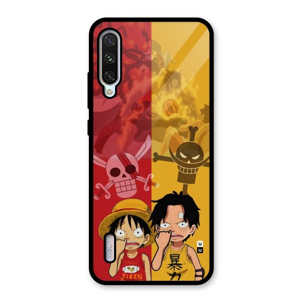 Luffy And Ace Glass Back Case for Mi A3