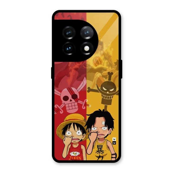 Luffy And Ace Glass Back Case for OnePlus 11