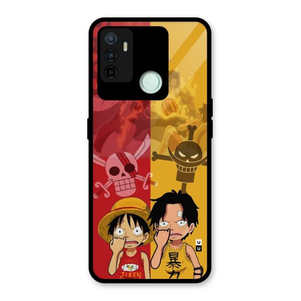 Luffy And Ace Glass Back Case for Oppo A53