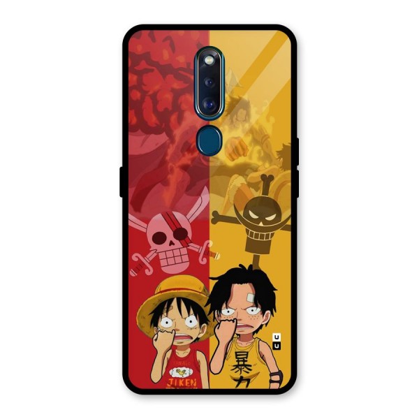 Luffy And Ace Glass Back Case for Oppo F11 Pro