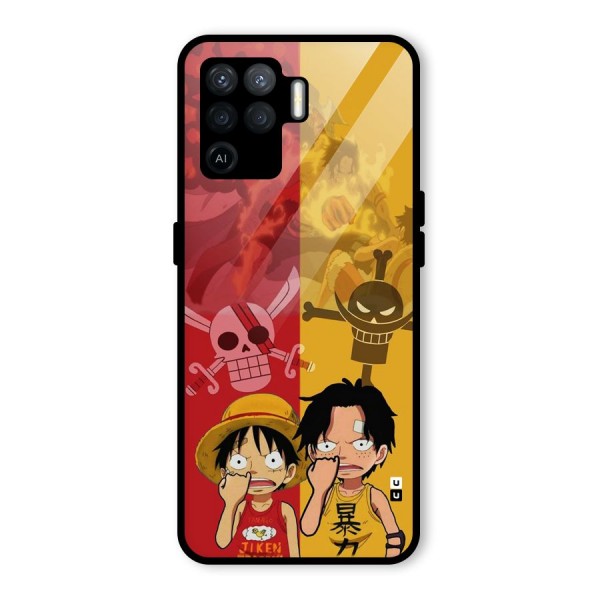 Luffy And Ace Glass Back Case for Oppo F19 Pro