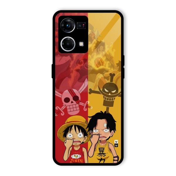 Luffy And Ace Glass Back Case for Oppo F21 Pro 4G