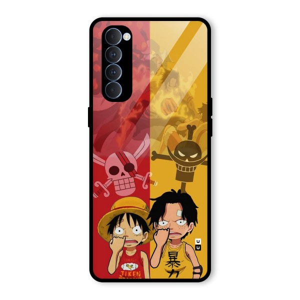 Luffy And Ace Glass Back Case for Oppo Reno4 Pro