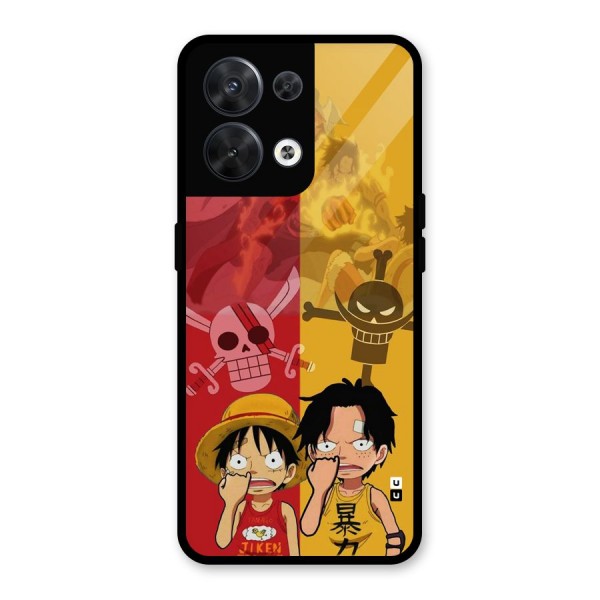 Luffy And Ace Glass Back Case for Oppo Reno8 5G