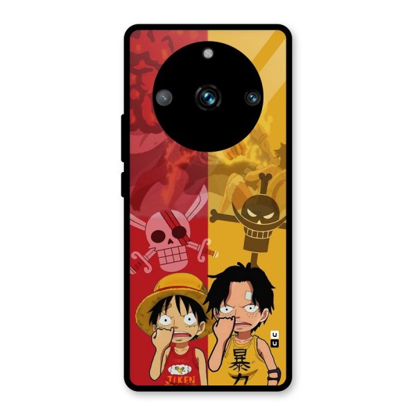 Luffy And Ace Glass Back Case for Realme 11 Pro