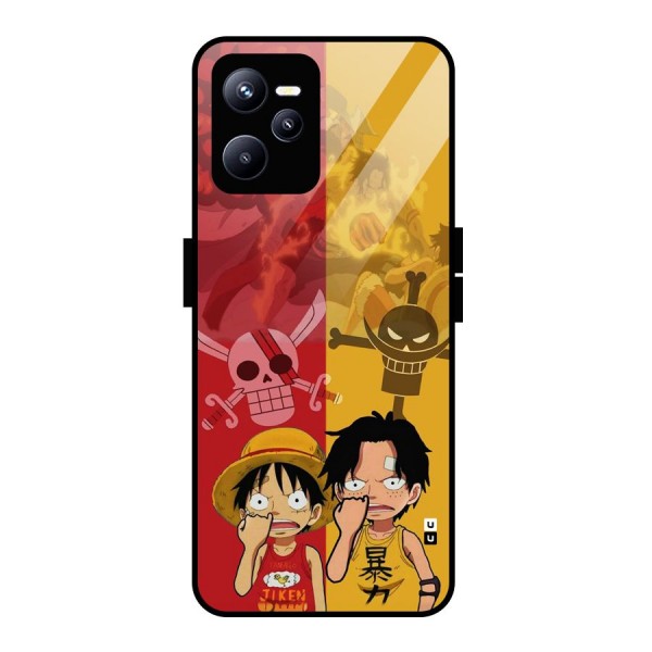 Luffy And Ace Glass Back Case for Realme C35