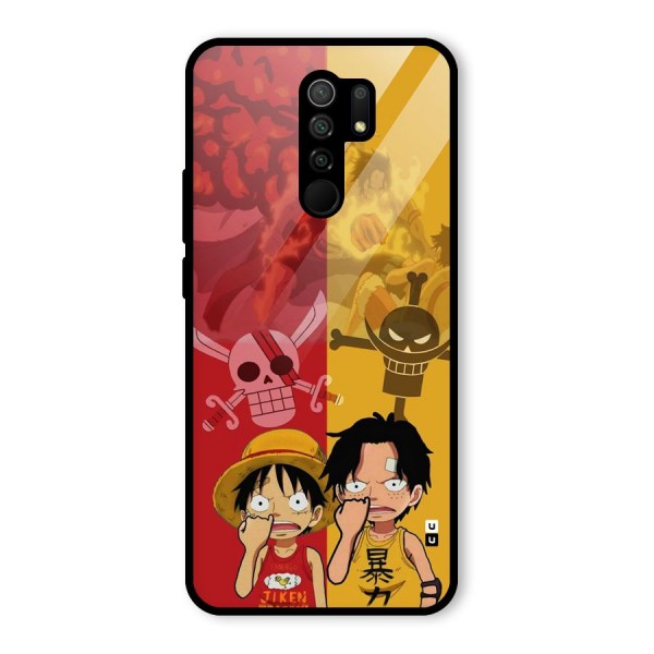 Luffy And Ace Glass Back Case for Redmi 9 Prime