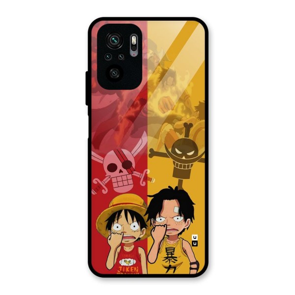 Luffy And Ace Glass Back Case for Redmi Note 10