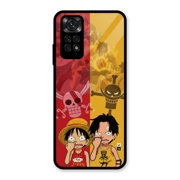 Luffy And Ace Glass Back Case for Redmi Note 11