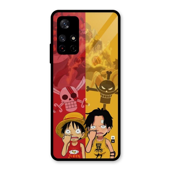 Luffy And Ace Glass Back Case for Redmi Note 11T 5G