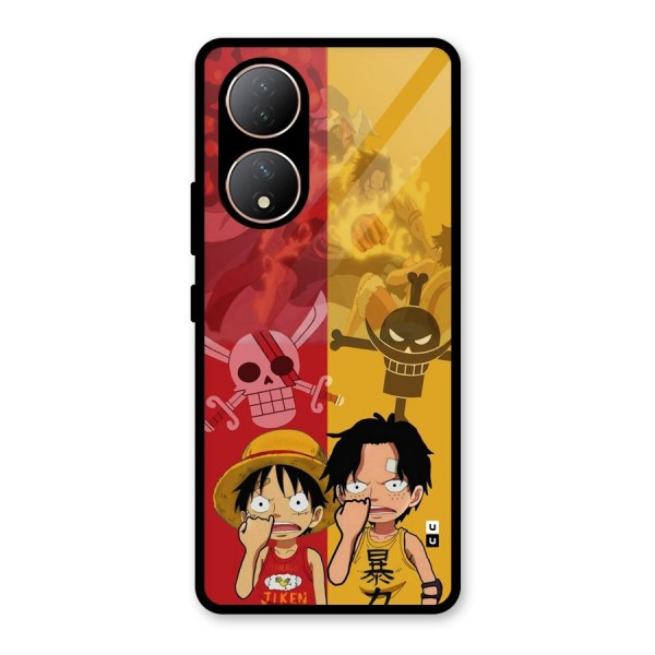 Luffy And Ace Glass Back Case for Vivo T2