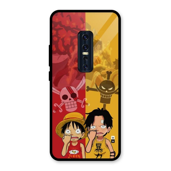 Luffy And Ace Glass Back Case for Vivo V17 Pro