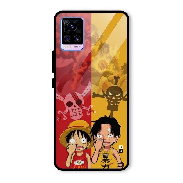 Luffy And Ace Glass Back Case for Vivo V20 Pro