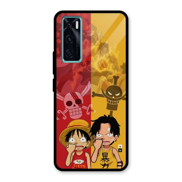 Luffy And Ace Glass Back Case for Vivo V20 SE