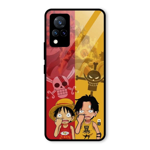 Luffy And Ace Glass Back Case for Vivo V21 5G