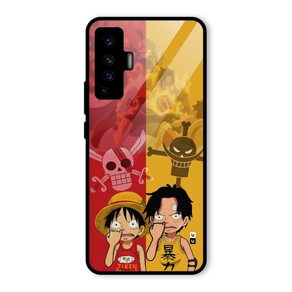 Luffy And Ace Glass Back Case for Vivo X50