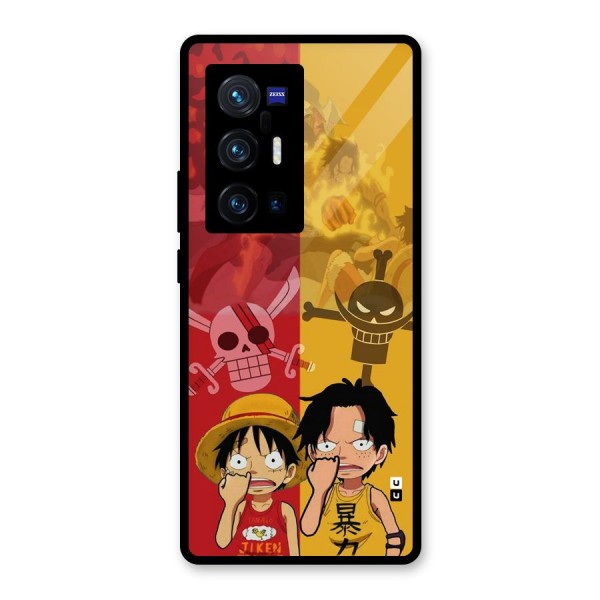 Luffy And Ace Glass Back Case for Vivo X70 Pro Plus