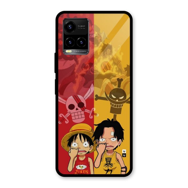 Luffy And Ace Glass Back Case for Vivo Y21A